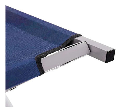 Catre Plegable Aluminio Camping Cama Portatil Exterior 190cm Azul