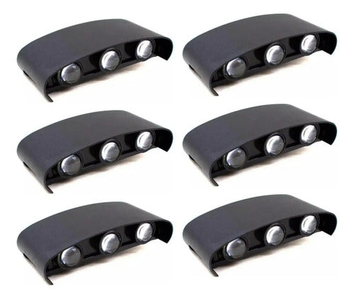 Set X6 Foco Pared Aplique Exterior Luminaria Bidireccional