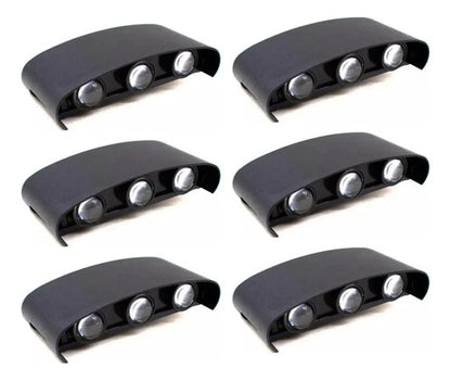 Set X6 Foco Pared Aplique Exterior Luminaria Bidireccional