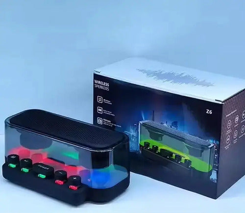 Parlante Portatil Bluetooth Con Luces Led Rgb 2400mah Negro