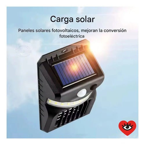 Aplique Lampara Mata Mosquitos Insectos Farol Led Solar Negro