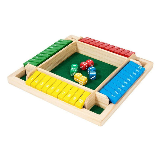 Juego De Dados Cierra La Caja Shut The Box Madera 22x22cm