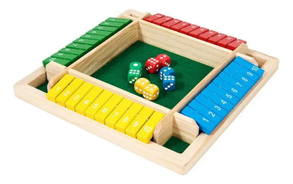 Juego De Dados Cierra La Caja Shut The Box Madera 22x22cm