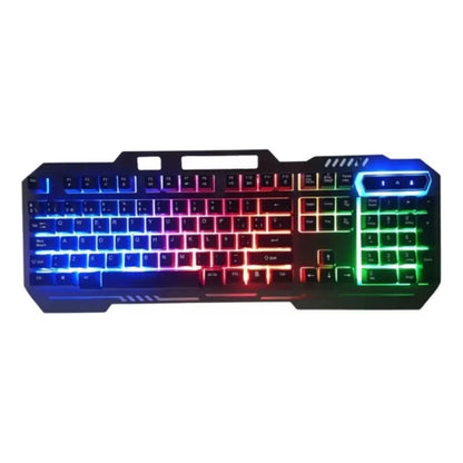 Teclado Gamer Metalico Con Cable 1.5m Y Soporte Para Celular