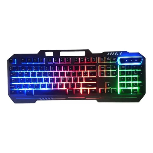 Teclado Gamer Metalico Con Cable 1.5m Y Soporte Para Celular