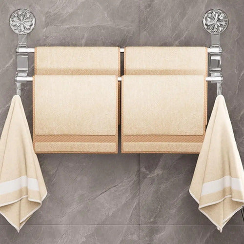 Toallero Con Ventosas Autoadhesivo Baño 38x21cm Transparente