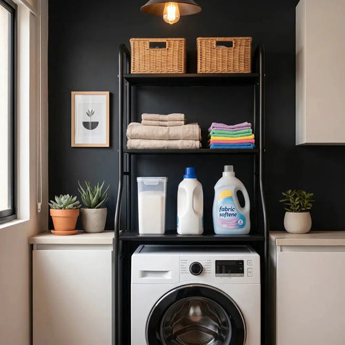 Organizador De Ducha De Pared Para Baño Con 3 Estantes De Metal Negro