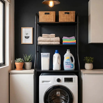 Organizador De Ducha De Pared Para Baño Con 3 Estantes De Metal Negro