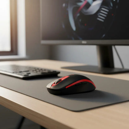 Mouse Inalambrico Usb Optico 3 Botones 10m Notebook Pc Gamer Rojo