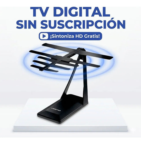 Antenas Interior Tv Digitales Señal Abierta Hdtv Canal 10 Db Negro