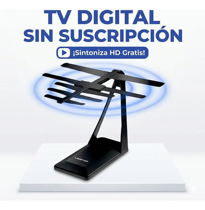 Antenas Interior Tv Digitales Señal Abierta Hdtv Canal 10 Db Negro