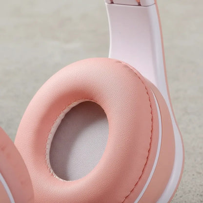 Auricular Bluetooth Usb Tf Plegable Vincha Ajustable 3.5 Hd Rosa