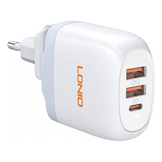 Cargador De Pared 65w Gan 2 Usb + 1 Usb Tipo C
