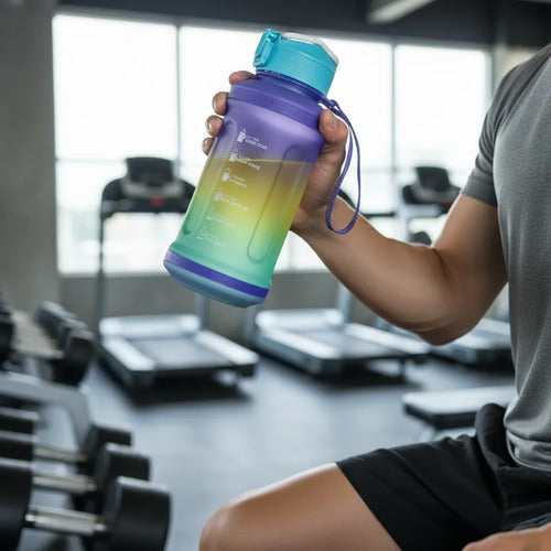 Botella Agua Deportiva Pico Silicona Marcador Motivacional Rojo
