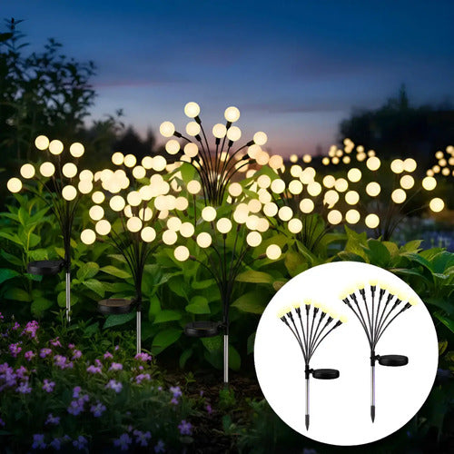 Set X6 Luces Solares Led Jardin Estaca Lampara Exterior Foco