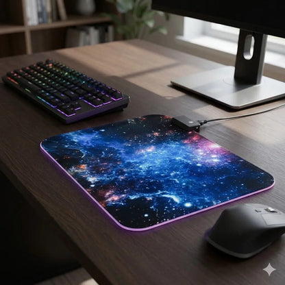 Mousepad Gamer Rgb Luces Led Usb Grande Alfombrilla Tapete Negro