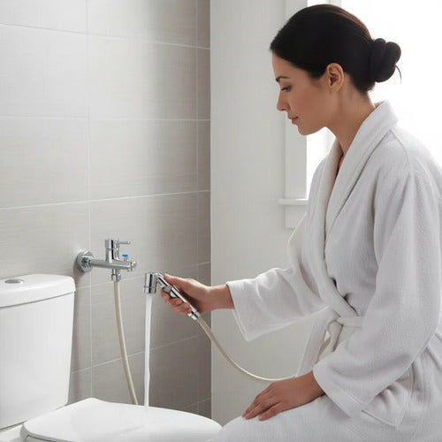 Ducha Higiénica Con Soporte Manguera Extensible Bidet Manual