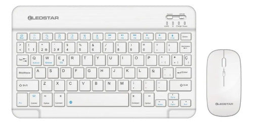 Kit Combo Teclado Mouse Bluetooth Recargable Bluetooth Blanco
