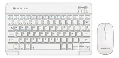 Kit Combo Teclado Mouse Bluetooth Recargable Bluetooth Blanco