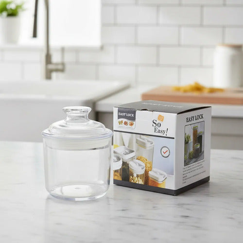 Recipiente Frasco Acrílico Hermético 400ml Cocina Tapa Transparente