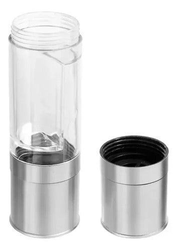 Molinillo Pimentero Sal Doble Acero Inoxidable Ajustable Plateado