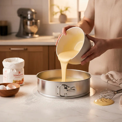 Set Moldes Desmontables Repostería Pack X3 Piezas Torta Plateado