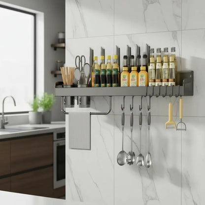 Organizador Cocina De Pared Colgante Estante Cubiertos Gris