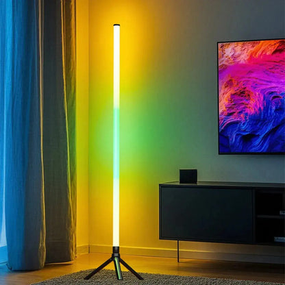 Barra Rgb Pie Tira Led Luces Decorativas Control App Esquina Rgb