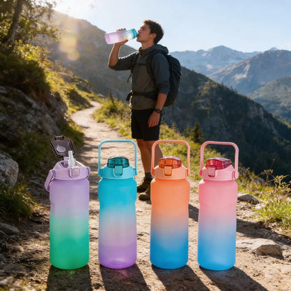 Botella 2l Hidratacion Motivacional Deportiva Tapa Fija