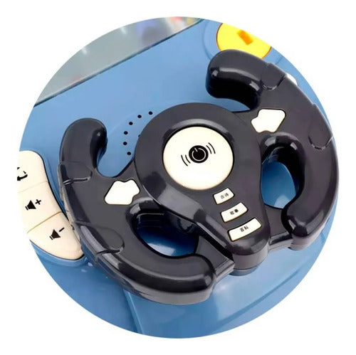 Simulador Juego Carrera Interactivo Manejo Infantil Volante Azul