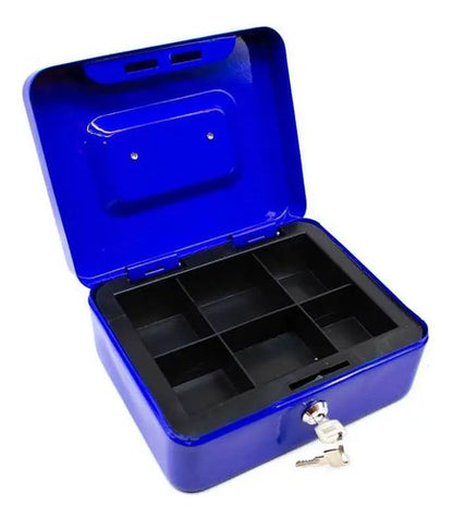 Caja Metalica De Seguridad 20x16x9cm Rc1750 Color Azul