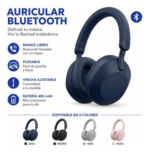 Auricular Bluetooth Plegable Manos Libres Vincha Ajustable Aleatorio - 4 Colores