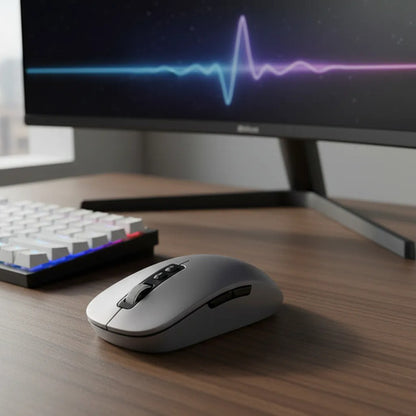 Mouse Inalámbrico Dual Bluetooth + 2.4g Recargable Tipo C Negro