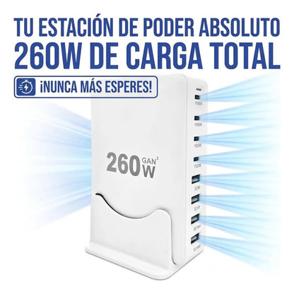 Hub Usb Estación De Carga Rápida Escritorio Tipo C Ios Blanco
