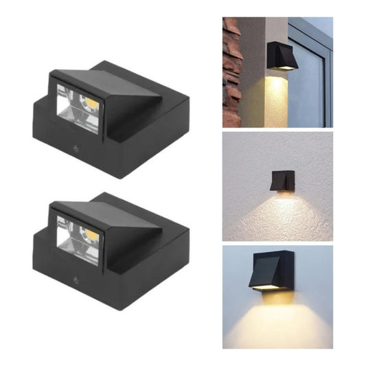 Set X2 Aplique Pared Exterior Luminaria Foco Unidireccional