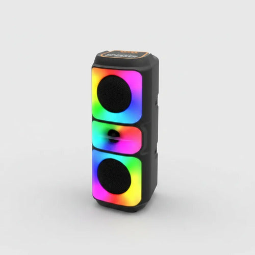 Parlante Bluetooth Portátil 2x4 Rgb Tws Usb Tf Fm Aux Negro