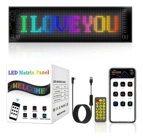 Cartel Led Ojos Diseño Auto Camioneta Camión Micro 59x12cm Negro