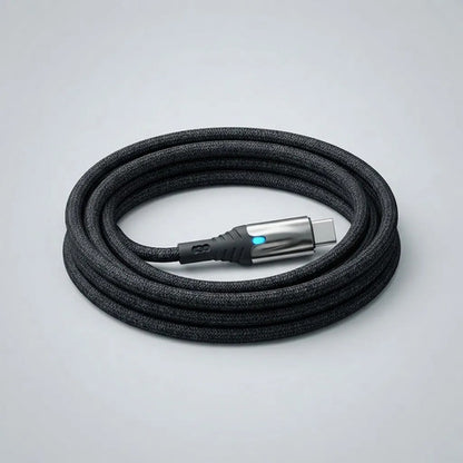 Cable Reforzado C A C 1m 5.1a Carga Datos Led Reforzado Negro