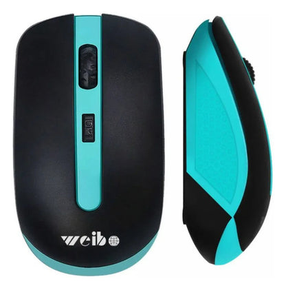 Mouse Inalambrico Usb Optico 4 Botones Notebook Pc Wireless Celeste