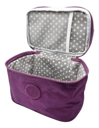 Porta Cosmeticos Neceser Maquillaje Viaje Organizador 21x12 Violeta