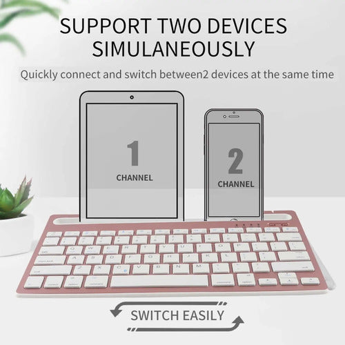 Teclado Inalambrico Tablet Celu Bluetooth Portátil Soporte
