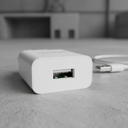 Cargador Pared Usb Cable Usb Ios Celular Carga Rapida 18w Blanco