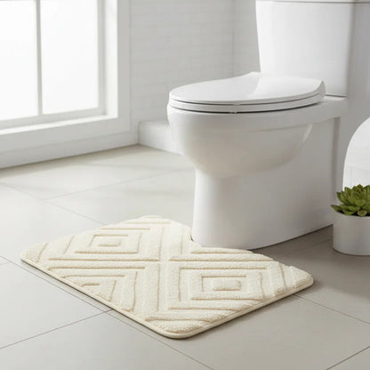 Alfombra Baño Absorbente Antideslizante Poliéster 50x80cm Crema