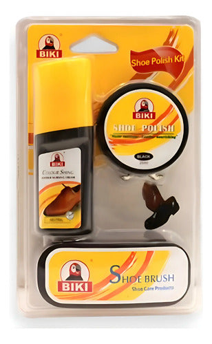 Kit Pomada Lustra Calzado Negra Neutra + Cepillo Lustrador