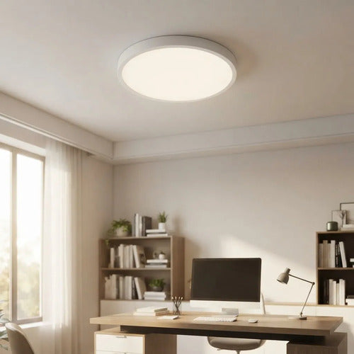 Panel Led Redondo Superficie 20w Luz Fría 7000k Plafón Blanco