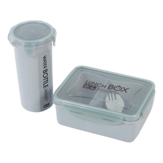 Lonchera Vianda Plastico Con Tenedor Y Vaso Varios Colores
