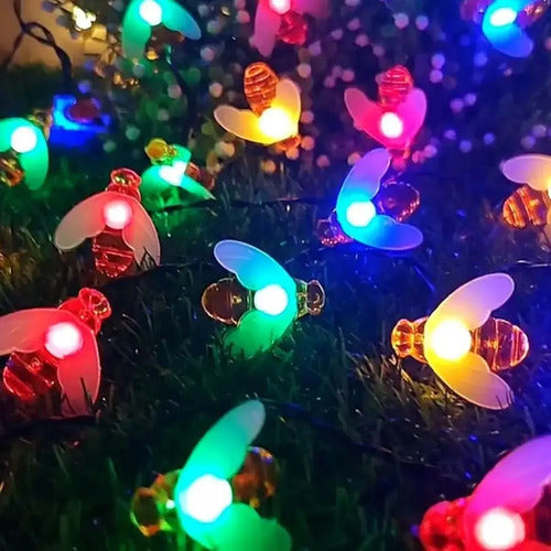 Guia Solar Guirnalda Luces Led Calidas Y Rgb Lamparas 5 Mts
