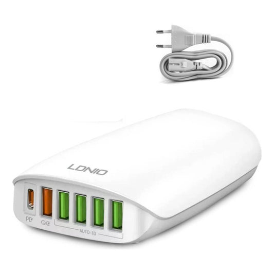 Cargador Pared 65w Usb + Tipo C Carga Super Rapida Blanco