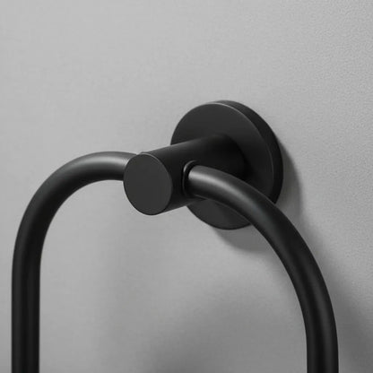 Toallero Soporte Anillo Porta Toalla Baño Pared 22cm Aro Negro