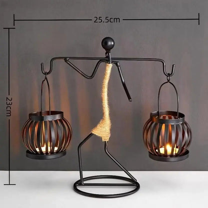 Adorno Decorativo Para Centros De Mesa Portavelas Negro